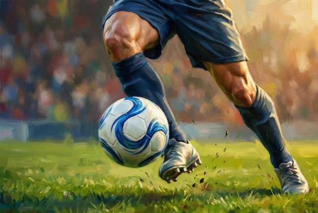 dribbling-player-feet-and-soccer-ball-in-match