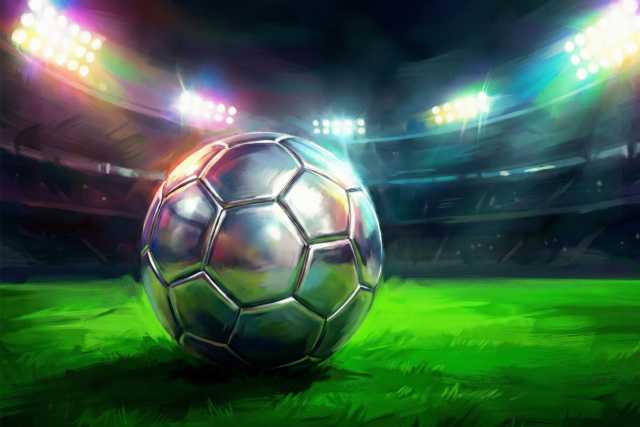 metallic-soccer-ball-under-stadium-lights