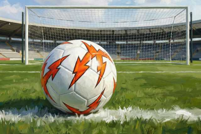 soccer-ball-in-front-of-goal-lightning-design-illustration
