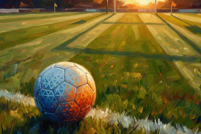 soccer-ball-on-field-at-sunset-illustration